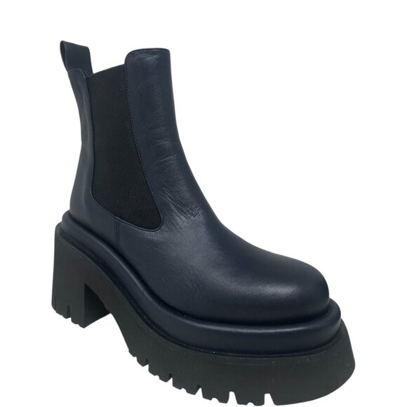 New Paloma Barcelo Sander Navy Leather Chelsea Platform Boots 6, Y2K, Streetwear - Picture 2 of 12